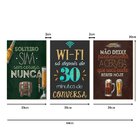Kit 3 Quadros Para Decoração Frases Bebida Cozinha