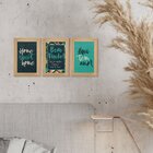 Kit 3 Quadros Para Decoração Frases Casa Amor Sala Cozinha