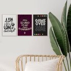 Kit 3 Quadros Para Decoração Frases Churrasco Jogos Cozinha