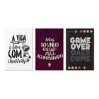 Kit 3 Quadros Para Decoração Frases Churrasco Jogos Cozinha