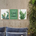 Kit 3 Quadros Para Decoração Frases Plantas Folhagem Cozinha