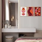 Kit 3 Quadros Para Decoração Geométrico Colorido Quarto