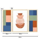 Kit 3 Quadros Para Decoração Geométrico Colorido Sala