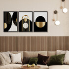 Kit 3 Quadros Para Decoração Linhas Geométrico Moderno Sala