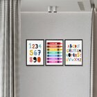 Kit 3 Quadros Para Decoração Quarto Infantil Alfabeto Numerai