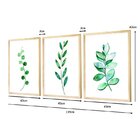 Kit 3 Quadros Para Decoração Sala Folhas Ramos Cozinha