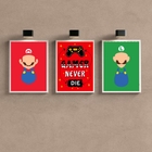 Kit 3 Quadros Para Quarto Gamer Game Never die 33x24cm - Com