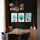 Kit 3 Quadros Parede Para Escritório Geométrico Árvore