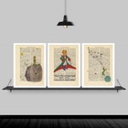 Kit 3 Quadros Pequeno Príncipe Vintage 24x18cm - Com Vidro Mo