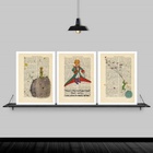 Kit 3 Quadros Pequeno Príncipe Vintage 45x34cm - Com Vidro Mo