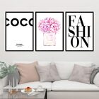 Kit 3 Quadros Perfume Fashion 45x34cm - Com Vidro Moldura:mad