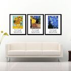 Kit 3 Quadros Pintor Van Gogh Girassol Terraço Do Café Noite