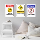 Kit 3 Quadros Placas Cristãs - Jesus 45x34cm - Com Vidro Mold