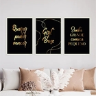 Kit 3 Quadros Poder Querer Vencer 45x34cm - Com Vidro Moldura