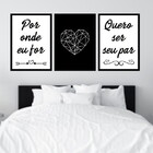 Kit 3 Quadros Por Onde For - Geométrico 45x34cm - Com Vidro M