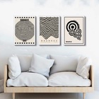 Kit 3 Quadros Posters Bauhaus - Preto E Branco 45x34cm Moldur