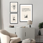 Kit 3 Quadros Profissões Contabilidade Moldura Preta  Com Vid