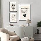 Kit 3 Quadros Profissões Medicina Moldura Preta Sem Vidro Dec