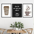 Kit 3 Quadros Que Tal Um Café Com Amor? 60x40cm Moldura:madei