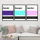 Kit 3 Quadros Remédios Genéricos 24x18cm Moldura:madeira Bran