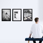 Kit 3 Quadros Rio De Janeiro Copacabana - Errejota 33x24cm Mo