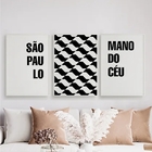 Kit 3 Quadros São Paulo Mano Do Céu 33x24cm Moldura:madeira B