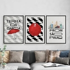 Kit 3 Quadros São Paulo Terra Da Garoa 24x18cm - Com Vidro Mo