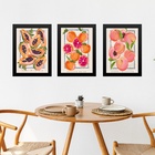 Kit 3 Quadros Sofisticados Para Cozinha - Frutas 24x18cm Mold