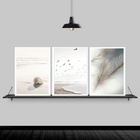 Kit 3 Quadros Suaves Natureza 33x24cm - Com Vidro Moldura:mad