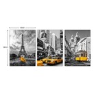 Kit 3 Quadros Telas Decorativas Canvas Paris Nova York Táxi 6