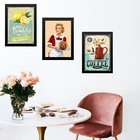 Kit 3 Quadros Vintage Copa E Cozinha - Pin Up 33x24cm - Com V