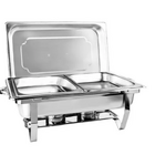 Kit 3 Rechaud Retangular 9 L Com 2 Cubas 1/2 Banho Maria