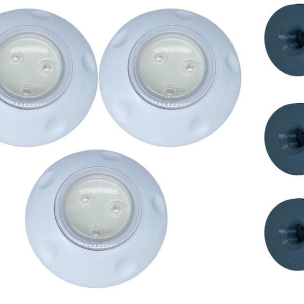 Kit 3 - Refletor Iluminação Led Piscina De Fibra 9w Rgb