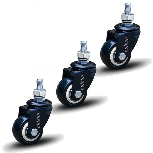 Kit 3 Rodízios Black Parafuso 3/8 Geladeira Móveis 50mm 50kg