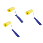 Kit 3 Rolo Pintura Rolinho Espuma Amarela C/ Cabo 9cm Tigre