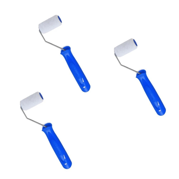 Kit 3 Rolo Pintura Rolinho Lã Sintética C/ Cabo 5cm Tigre