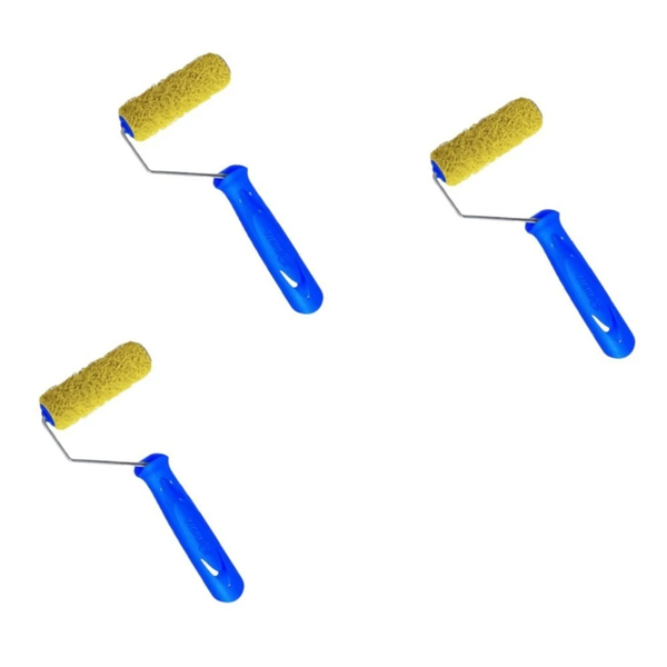 Kit 3 Rolo Pintura Rolinho Textura Média Chapisco Cabo 9cm