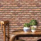 Kit 3 Rolos Papel De Parede Tijolinho Marrom E Vermelho