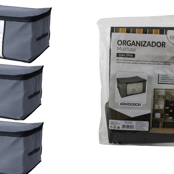 Kit 3 Saco Organizador Edredom Cobertor Lençol Fronha Casita