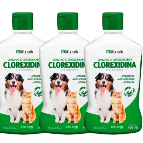 Kit 3 Shampoo E Condicionador Clorexidina 500ml