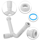 Kit 3 Sifão Duplo Sanfonado/extensivo Universal Abs Branco