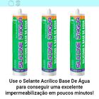 Kit 3 Silicone Branco 450g Selante Acrílico Base De Água