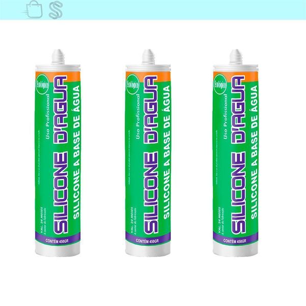 Kit 3 Silicone Branco 450g Selante Acrílico Base De Água