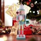 Kit 3 Soldado Quebra Nozes Verde Azul Lilás Natal Em Madeira