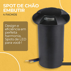 Kit 3 Spot Embutido De Chão Balizador 4 Fachos Led 1w 3000k I