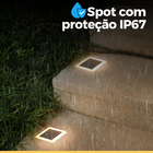 Kit 3 Spot Embutido De Chão Balizador Quadrado Led 1w 3000k