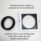 kit 3 Spot Embutir Recuado Conecta Bella Iluminação Preto e B