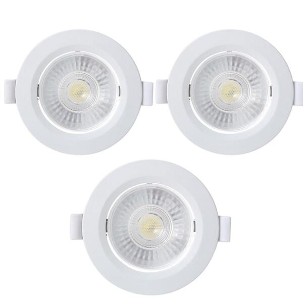 Kit 3 Spot Embutir Taschibra Alltop Redondo Led 10w 6500k
