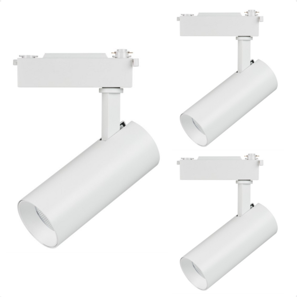 Kit 3 Spot Longo Led Mr16 Para Trilho Eletrificado Branco 650
