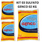 Kit 3 Sulfato Alumínio Decantador Clarifica Limpeza Piscinas